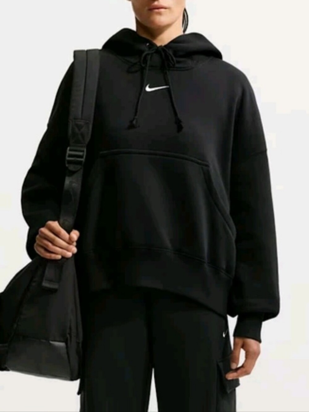 Nike Phoenix Oversized Hoodie L Black Center Swoosh